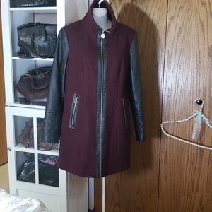 Michael Michael Kors Jacket Pea Coat Faux Leather